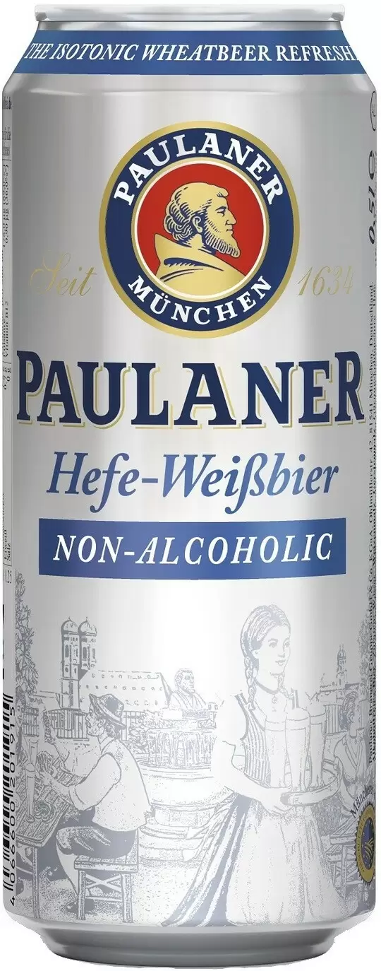 Пиво безалкогольное Paulaner Hefe-Weissbier Can 0.5 л