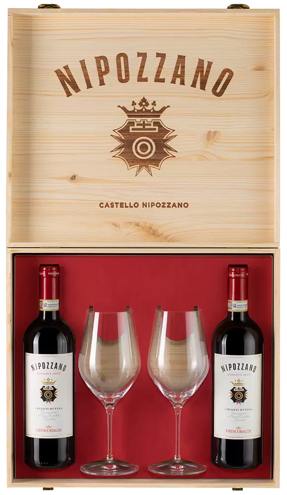 Вино Frescobaldi Nipozzano Riserva 0.75 л 2 шт. Set 2 Glasses