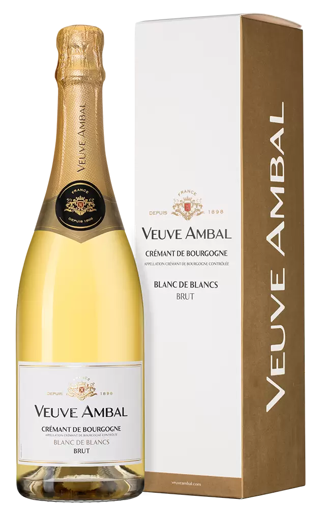 Игристое вино Blanc de Blanc Brut Veuve Ambal 0.75 л в подарочной упаковке