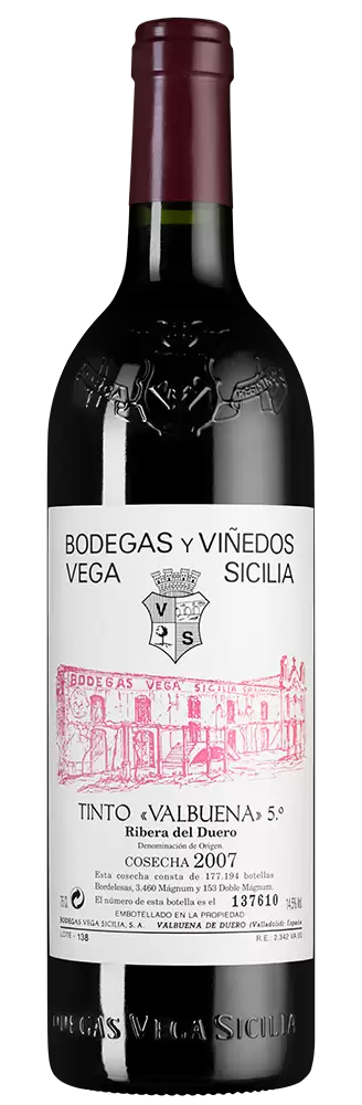 Вино Valbuena 5 2007 г. 0.75 л
