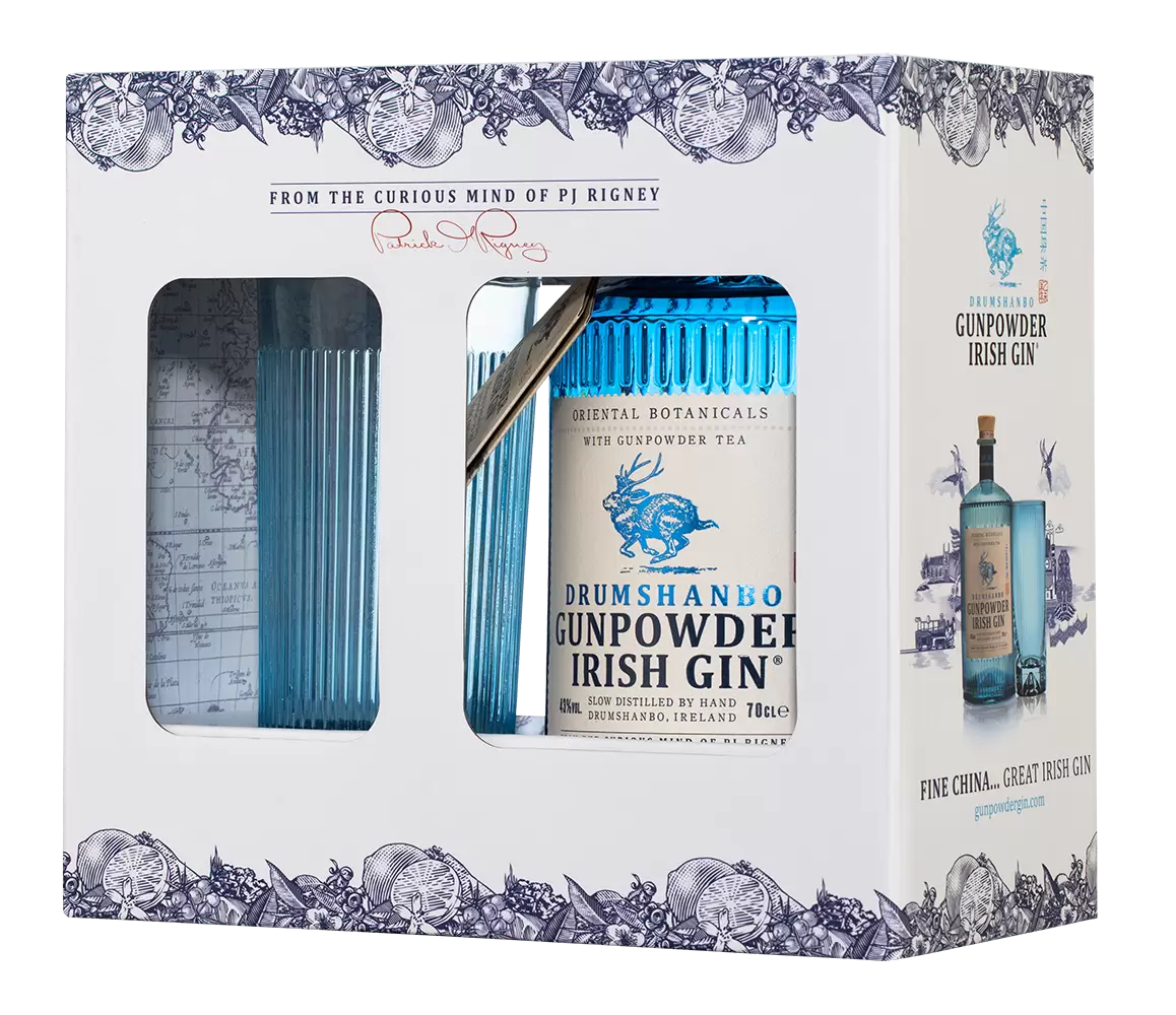 Джин Drumshanbo Gunpowder Irish Gin 0.7 л Gift Box Set 1 Glass