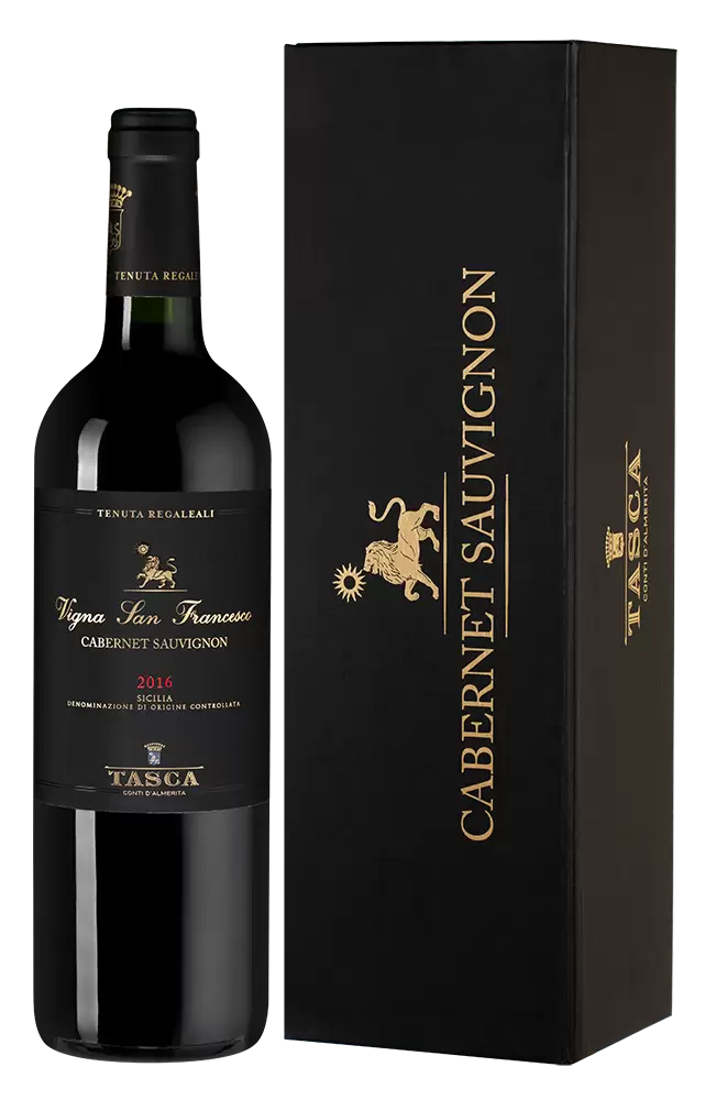 Вино Tenuta Regaleali Cabernet Sauvignon Vigna San Francesco 2016 г. 0.75 л Gift Box