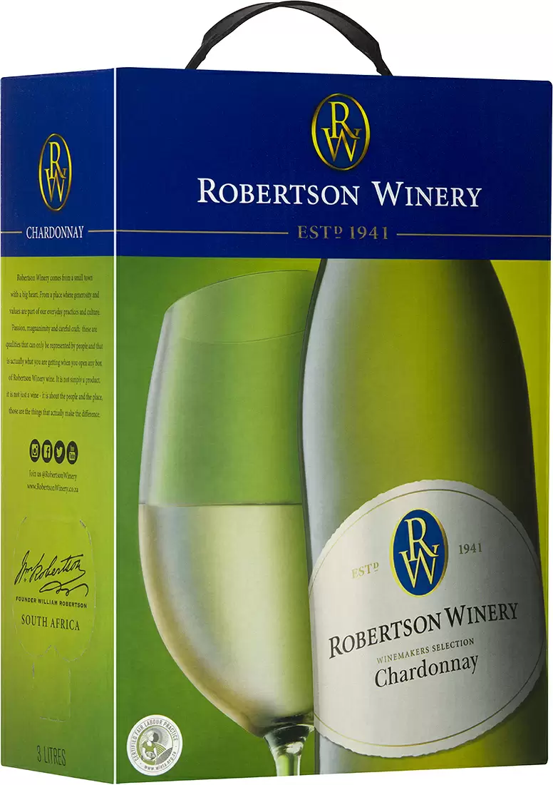 Вино Robertson Winery Chardonnay 3 л в подарочной упаковке