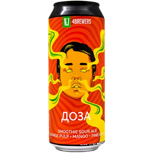 Пиво 4Brewers Доза Orange Pulp + Mango + Pineapple Can 0.5 л