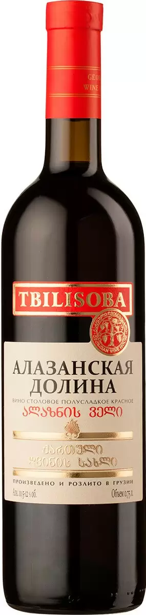 Вино Тбилисоба Алазанская Долина Красное 0.75 л