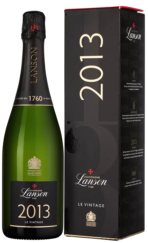 Шампанское Le Vintage Brut Lanson 2013 г. 0.75 л в подарочной упаковке
