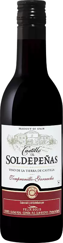 Вино Castillo de Soldepenas Tempranillo Garnacha Castilla VdT 2020 г. 0.187 л