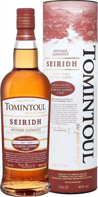 Виски Tomintoul Seiridh Speyside Glenlivet Oloroso Sherry Cask Single Malt Scotch 0.7 л Gift Box