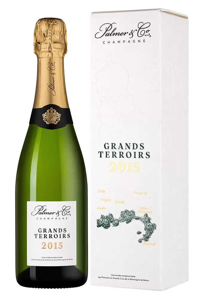 Шампанское Grands Terroirs Palmer & Co 2015 г. 0.75 л в подарочной упаковке