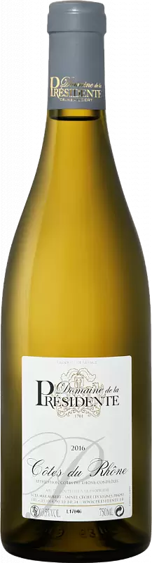 Вино Domaine de la Presidente Cotes du Rhone AOC Blanc 2020 г. 0.75 л