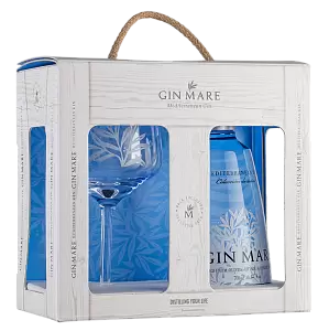 Джин Gin Mare 0.7 л Gift Box Set 1 Glass