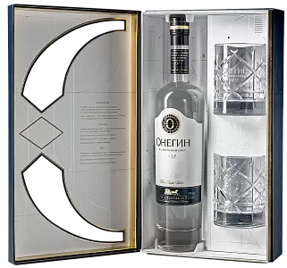 Водка Онегин с 2-мя стаканами 0.7 л Gift Box
