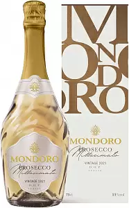 Белое Сухое Игристое вино Mondoro Prosecco Millesimato 0.75 л в подарочной упаковке