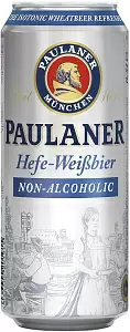 Пиво безалкогольное Paulaner Hefe-Weissbier Can 0.5 л