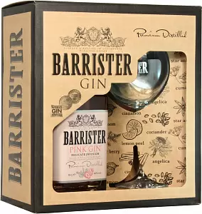 Джин Барристер Пинк 0.7 л Gift Box в наборе 1 Бокал