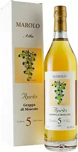 Граппа Distilleria Marolo Apres Grappa di Moscato 5 Years Old 0.7 л в подарочной упаковке
