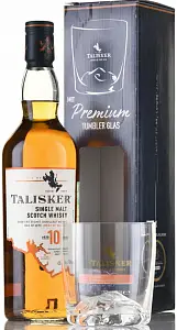 Виски Talisker 10 Years Old Single Malt Glass 0.7 л в подарочной упаковке