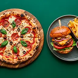 Пицца и бургер