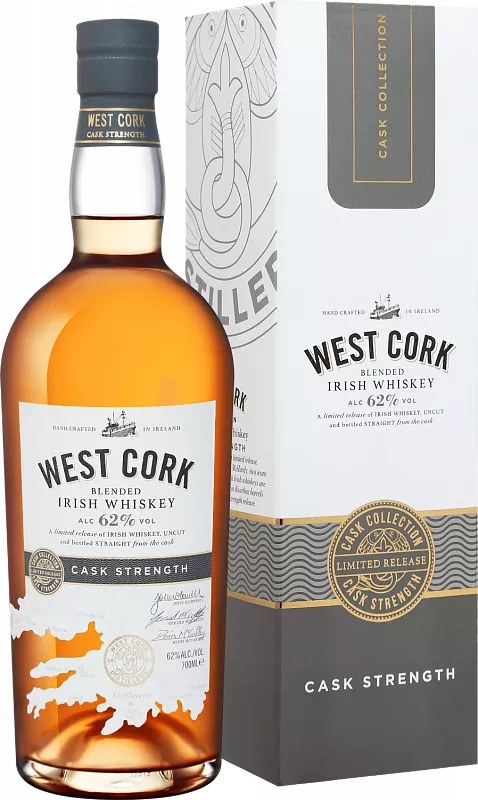 Виски West Cork Cask Strength Blended Irish Whiskey 0.7 л в подарочной упаковке