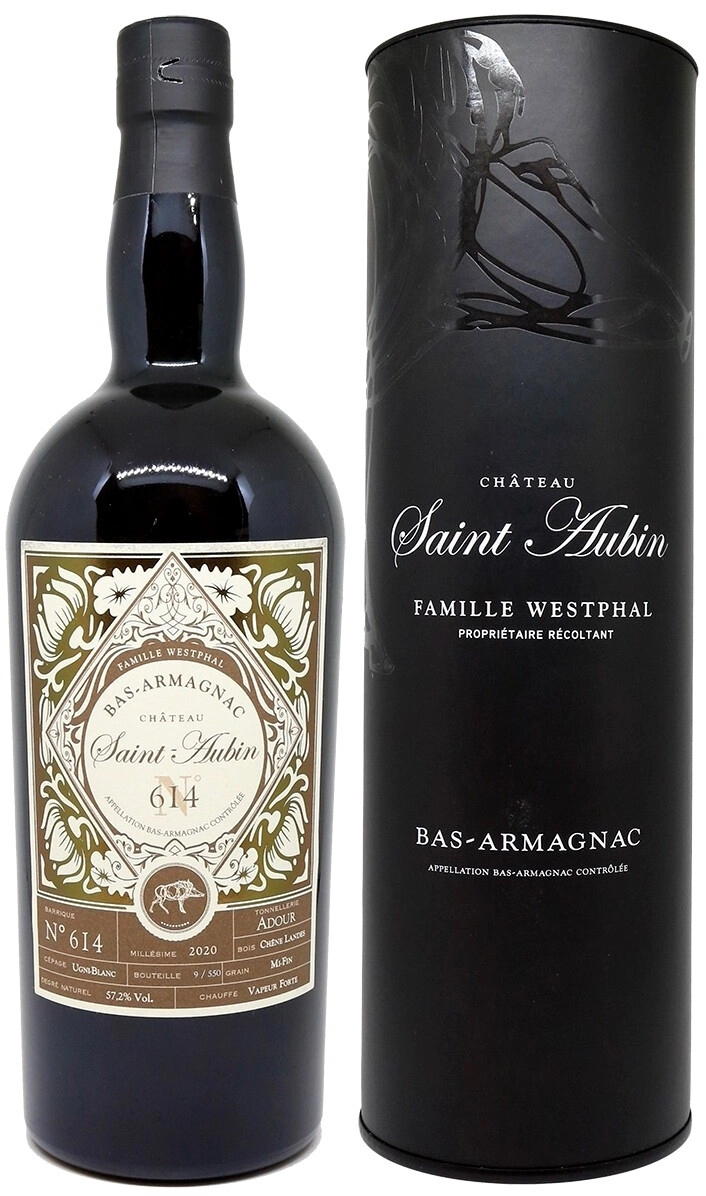 Арманьяк Saint Aubin №614 Ugni Blanc Bas-Armagnac AOC 2020 г. 0.7 л в подарочной упаковке