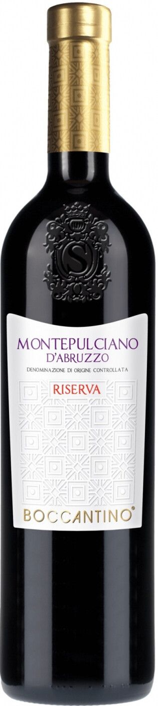 Вино Красное Сухое "Боккантино Монтепульчано д Абруццо Ризерва DOC" 0,75 л 2018 г. (WS)