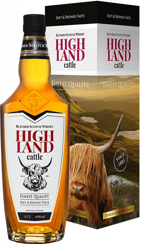 Виски Highland Cattle Blended Scotch Whisky 0.7 л в подарочной упаковке