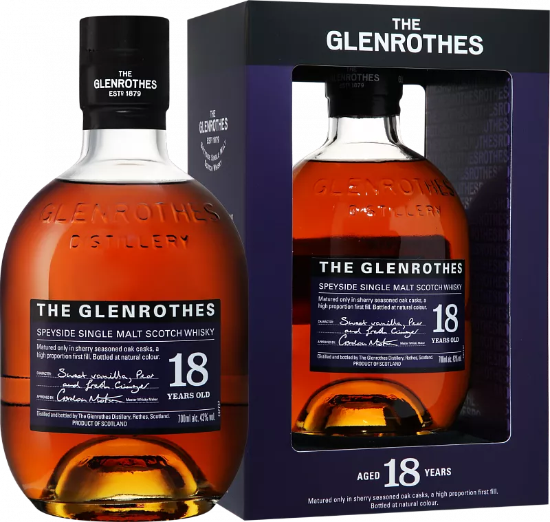 Виски The Glenrothes 18 Years Old Speyside Single Malt Scotch Whisky 0.7 л в подарочной упаковке