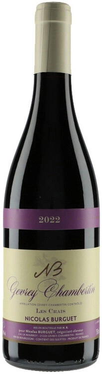 Вино Nicolas Burguet Les Crais Gevrey-Chambertin 2022 г. 0.75 л