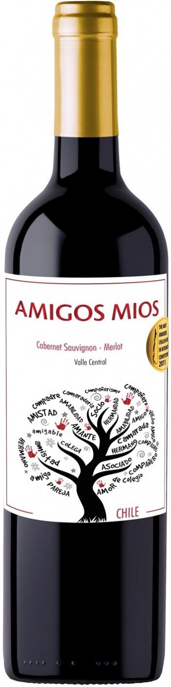 Вино Красное Сухое "Амигос Миос Каберне Совиньон-Мерло" 0,75 л (WS)