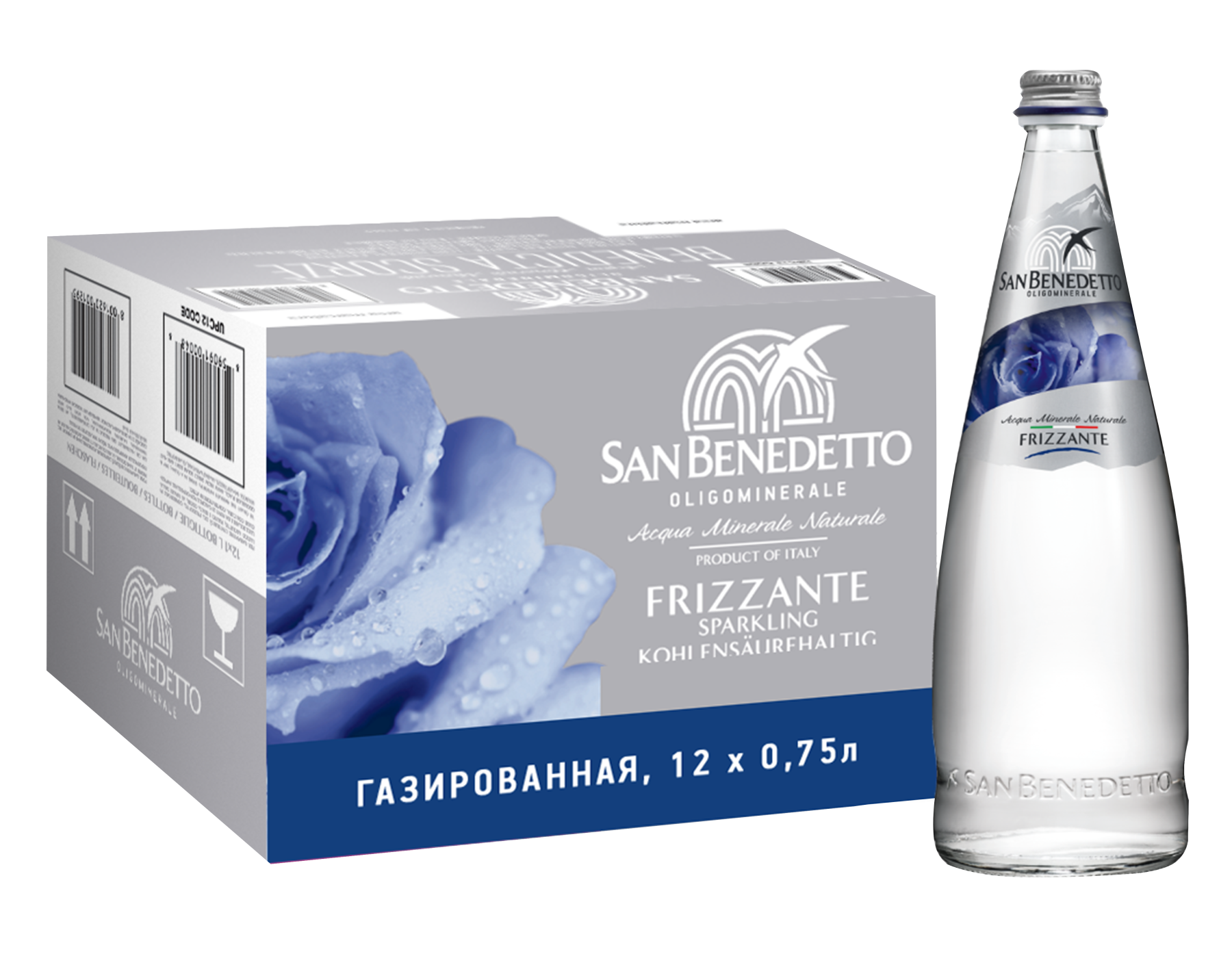 Вода газированная San Benedetto Glass 0.75 л 12 шт.