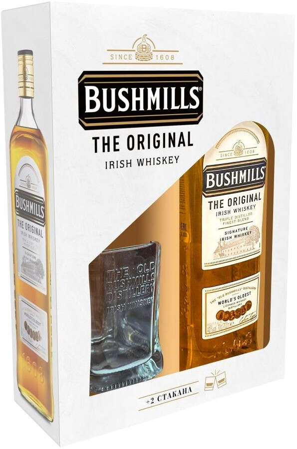 Виски Bushmills Original Blended Malt 0.7 л Gift Box Set 2 Glass