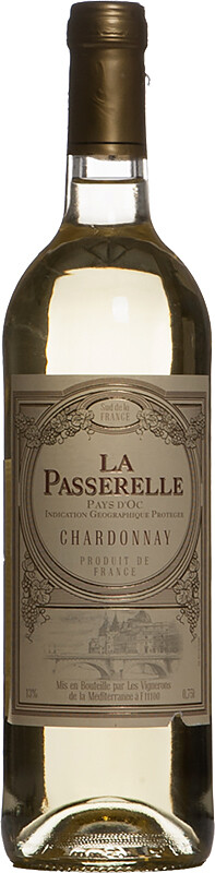Вино Белое Сухое "Ла Пассерель Шардоне" 0,75 л (WS)