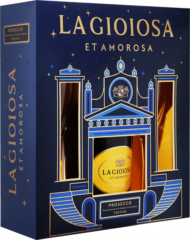 Игристое вино La Gioiosa Prosecco DOC 2 Glasses 0.75 л в подарочной упаковке