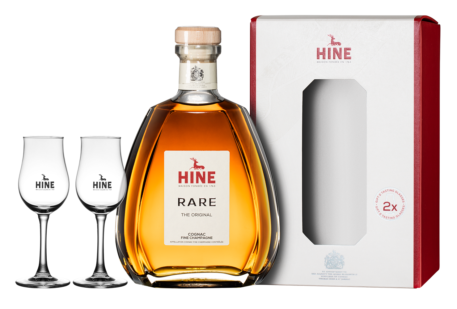 Коньяк Hine Rare Fine Champagne VSOP 0.7 л Gift Box Set 1 Decanter & 2 Glasses