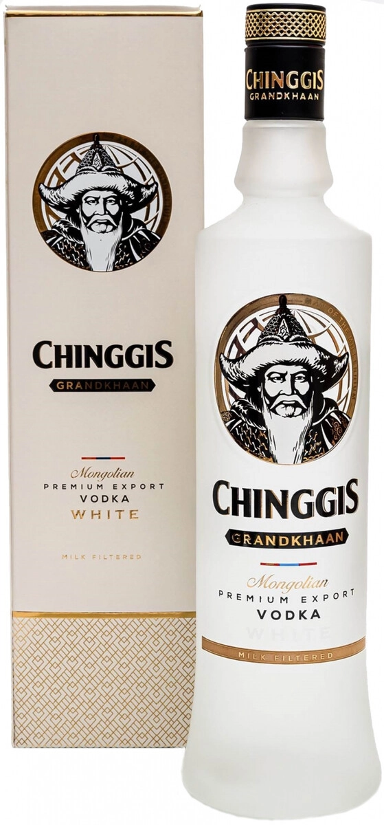 Водка Chinggis Grandkhaan White 0.75 л в подарочной упаковке