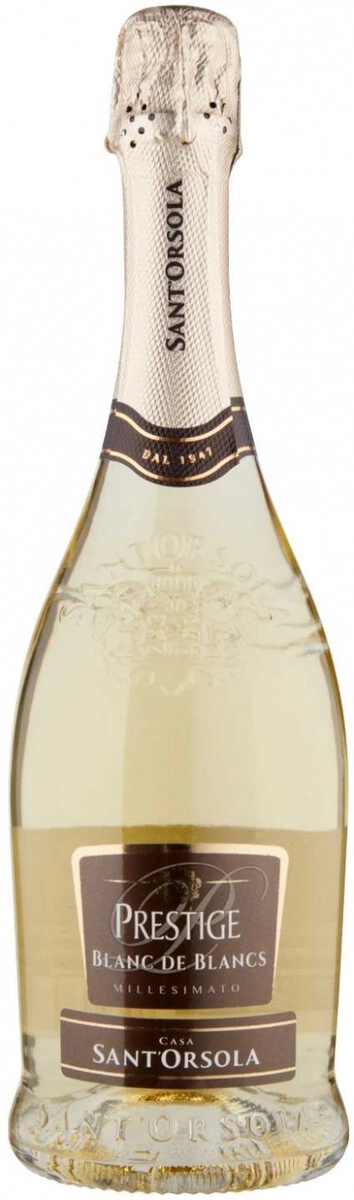 Игристое вино Casa Sant'Orsola Prestige Blanc de Blancs Millesimato 0.75 л в подарочной упаковке
