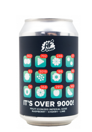 Пиво AF Brew It's Over 9000! Raspberry-Cherry-Lime Can 0.33 л