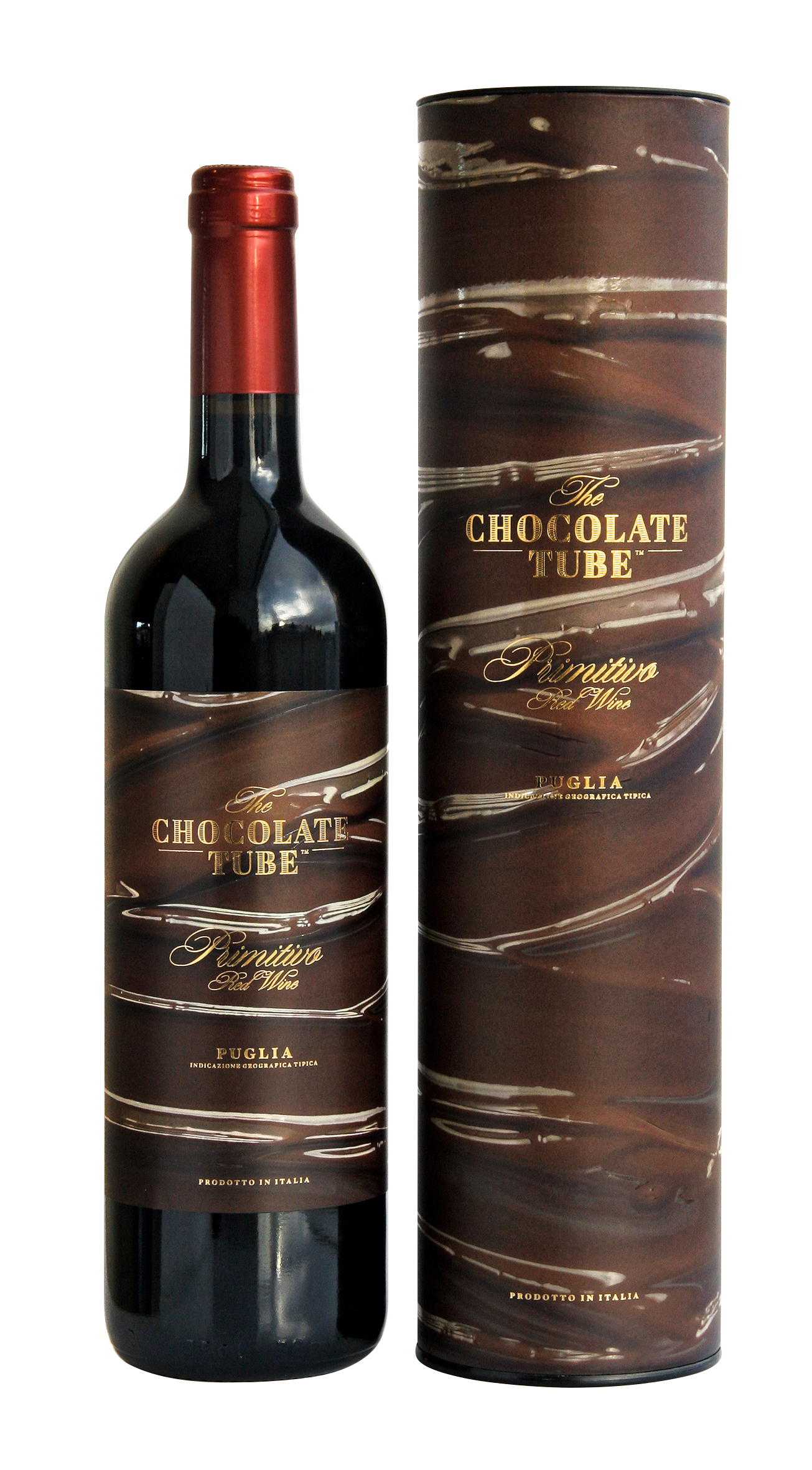 Вино The Chocolate Tube Primitivo 2020 г. 0.75 л Gift Box
