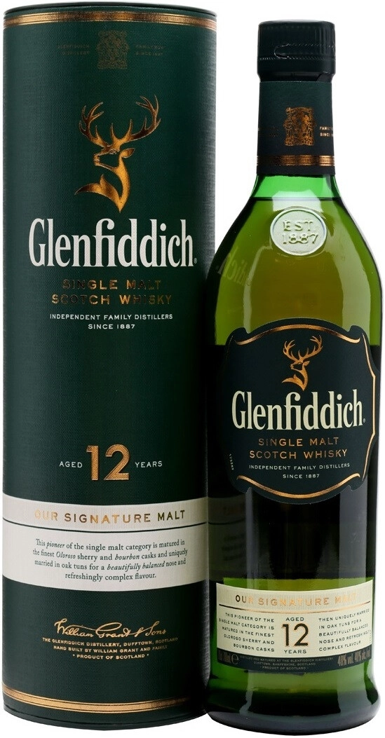 Виски Glenfiddich 12 Years Old 0.75 л в подарочной упаковке