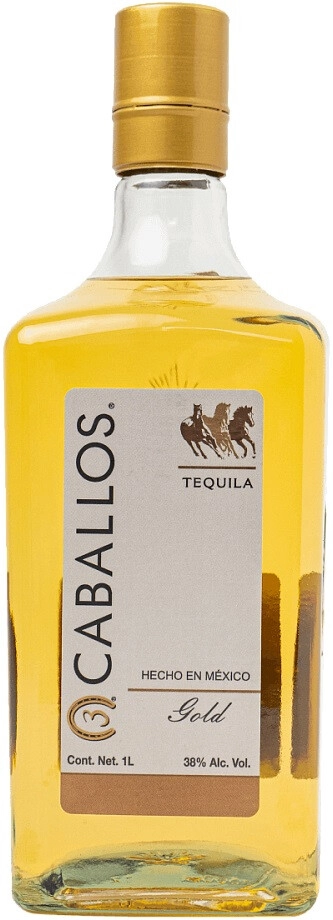 Текила 3 Caballos Gold 1 л