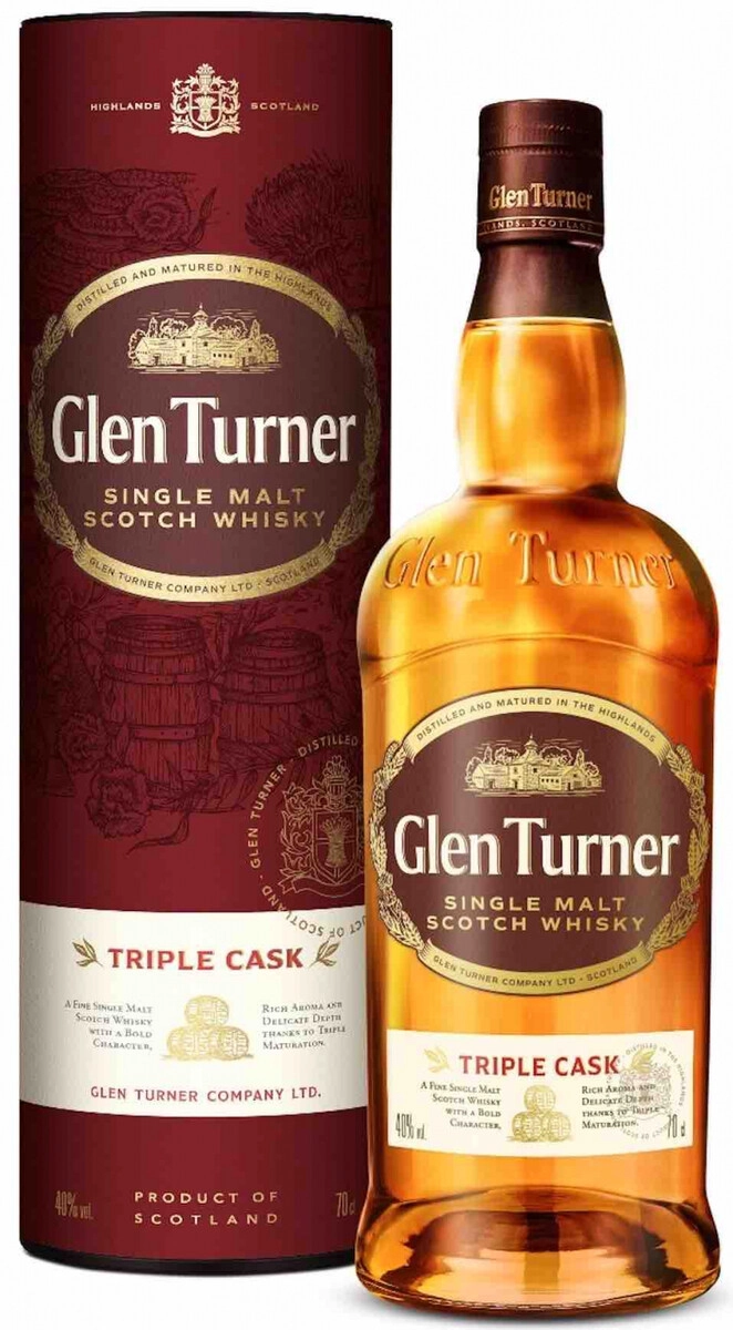 Виски Glen Turner Triple Cask Single Malt 0.7 л в подарочной упаковке