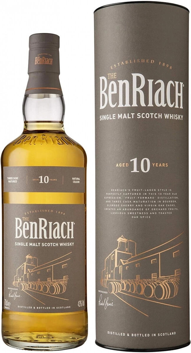 Виски BenRiach 10 Years Old 0.7 л в подарочной упаковке