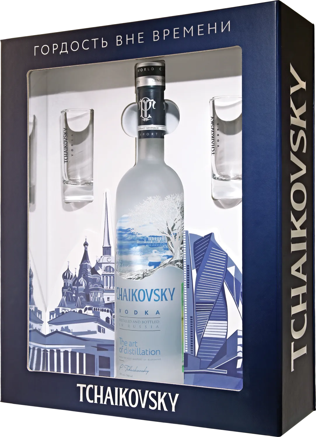 Водка Tchaikovsky Premium Collection 2 Glasses 0.7 л в подарочной упаковке