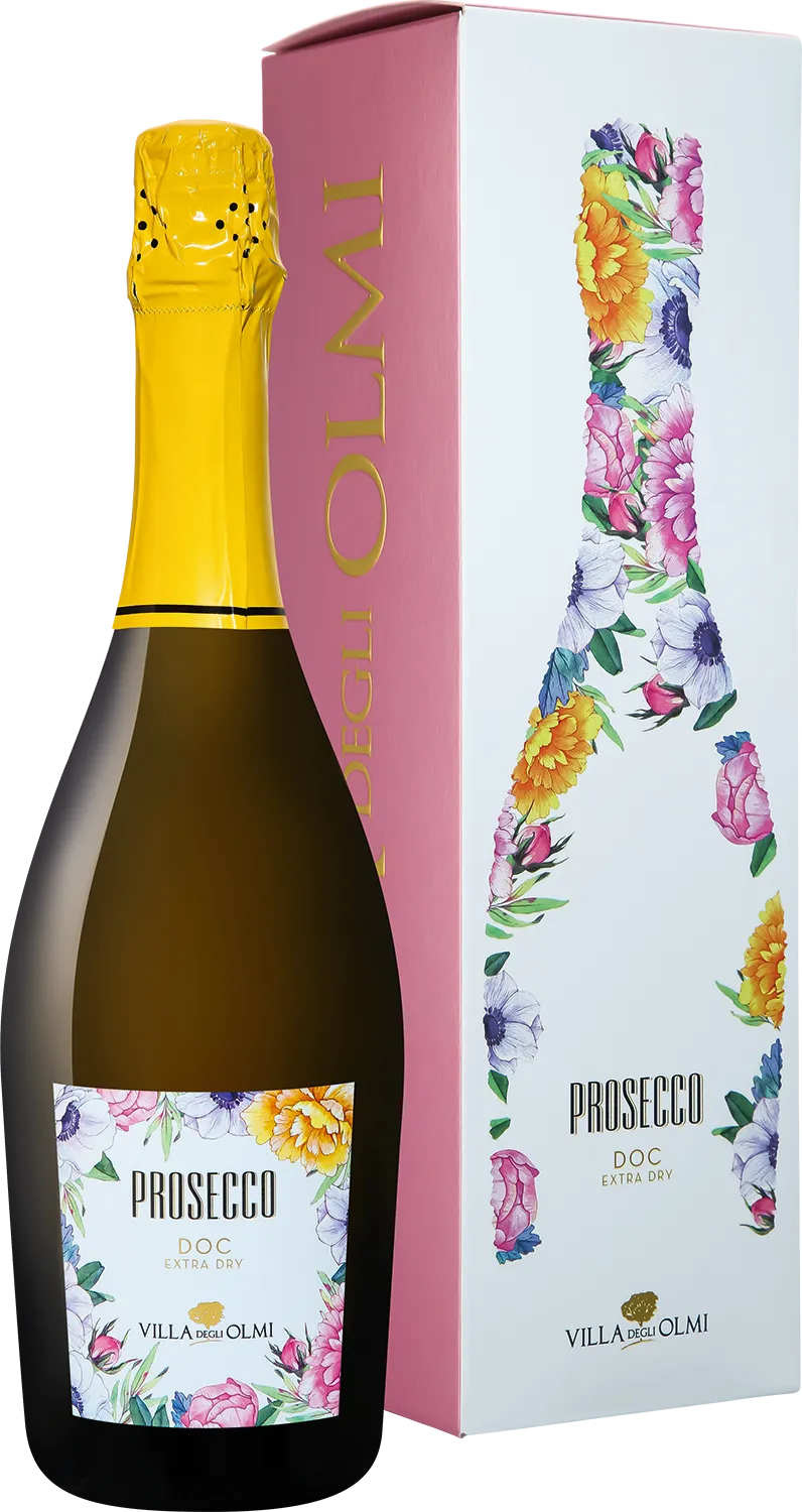 Игристое вино Prosecco DOC Spumante Extra Dry Villa degli Olmi 0.75 л в подарочной упаковке