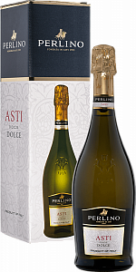 Белое Сладкое Игристое вино Asti Perlino 0.75 л Gift Box