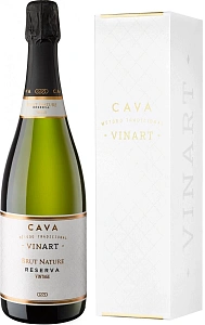 Игристое вино Cava Vinart Vintage Reserva Extra Brut 0.75 л в подарочной упаковке