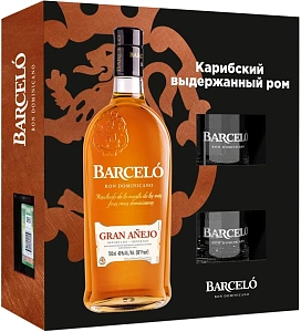 Ром Barcelo Gran Anejo 2 Glasses 0.7 л Gift Box