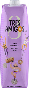 Красное Сухое Вино Tres Amigos Tinto Seco Tetra Prism 1 л