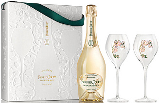 Белое Брют Игристое вино Perrier-Jouet Blanc de Blanc 2 Glasses 0.75 л Gift Box