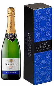 Белое Брют Игристое вино Cava DO Perelada Brut 0.75 л в подарочной упаковке